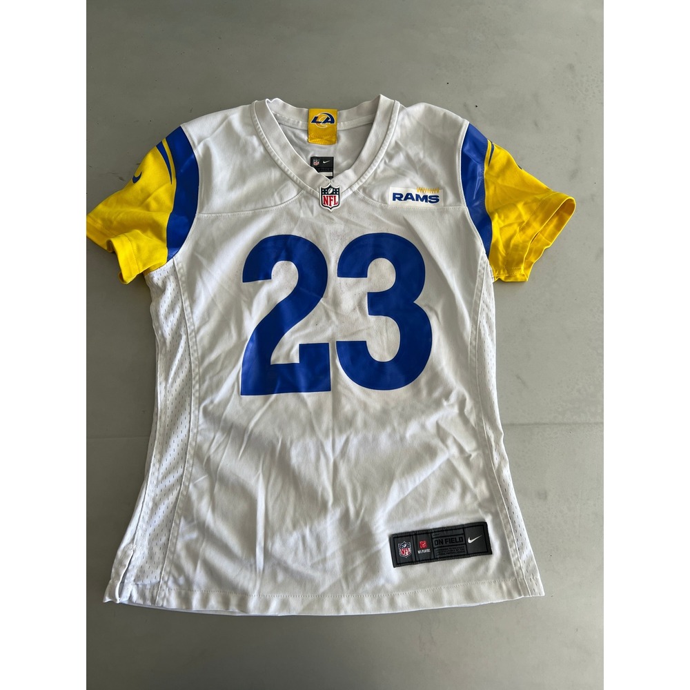 Nike NFL Los Angeles Rams Cam Akers White Blue Yellow Women's Small
